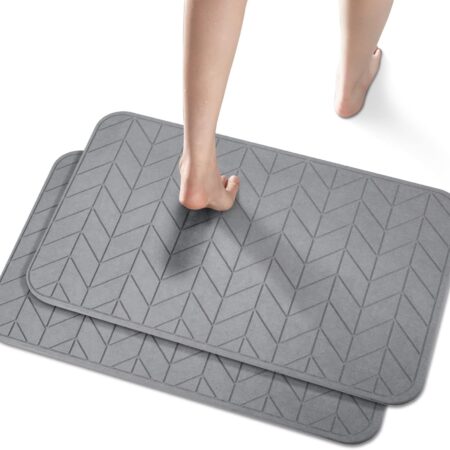 Two-piece diatomaceous earth shower mat
