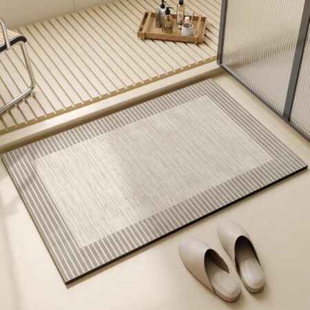 Stain-resistant, quick-drying diatomaceous earth mat