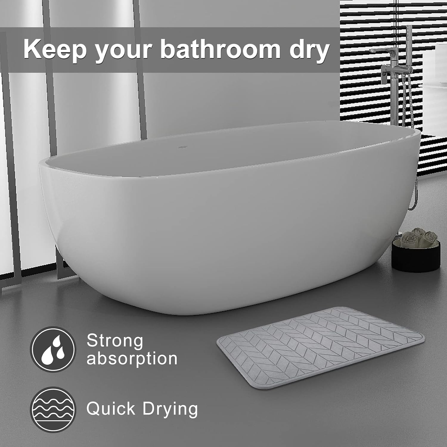 Two-piece diatomaceous earth shower mat - Image 2