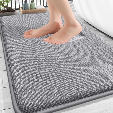 Thick Grey Memory Foam Bath Mat