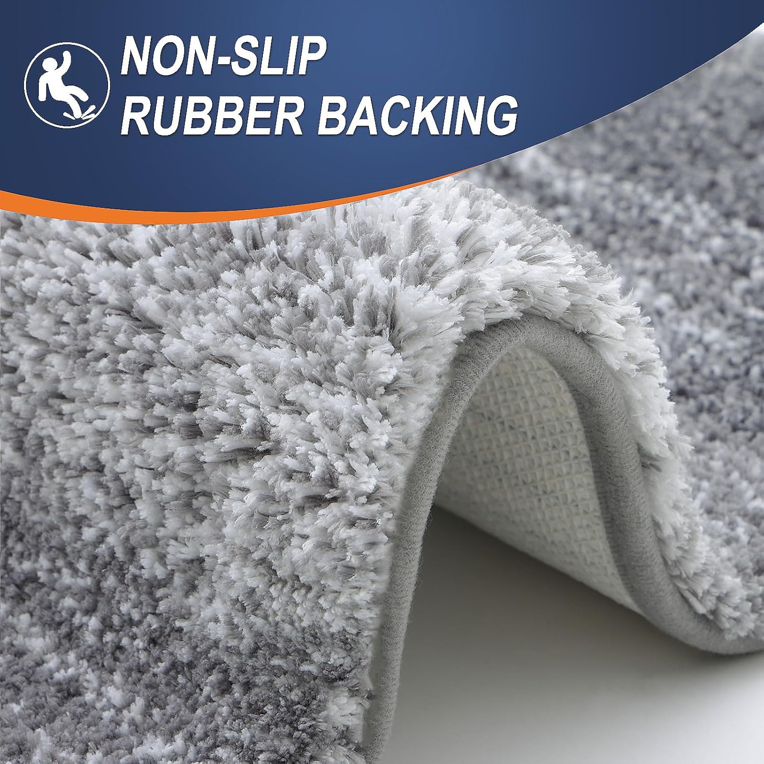 Microfibre Plush Bath Mat Rubber Backing - Image 2